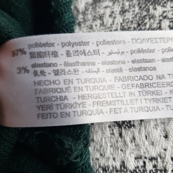 Bershka Green Ribbed Crop Mock Turtleneck Long Sleeve Top - Picture 14 of 14